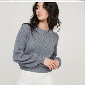 Frances Austen Lantern sleeve cashmere sweater cream size small